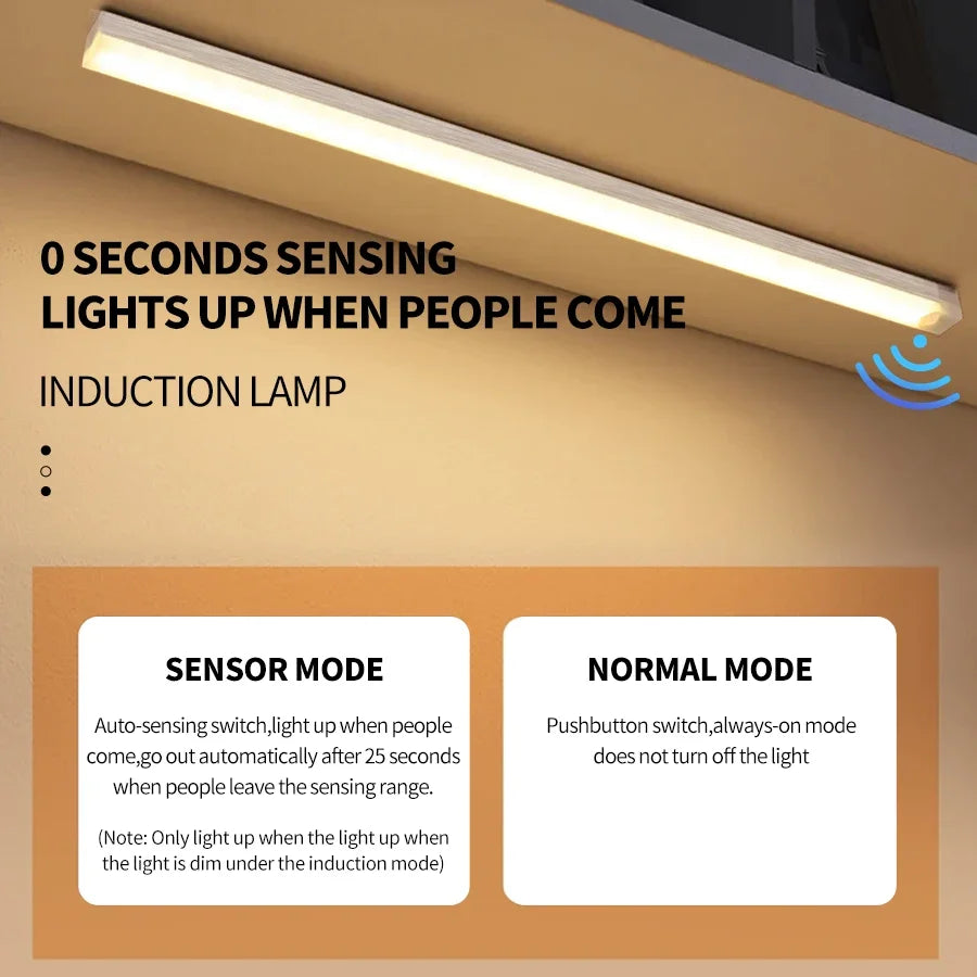 Wireless Motion Sensor LED Bar Light – Rechargeable & Magnetic
